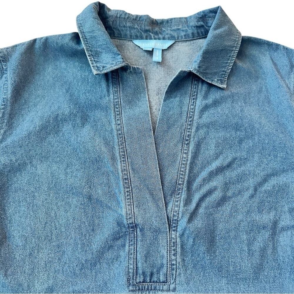 Draper James | Collared Chambray Shift Dress (12) - Picture 3 of 6